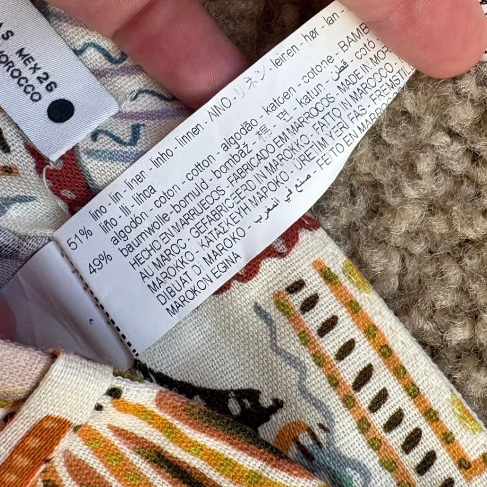 Zara NWT Boho Linen Blend Trousers